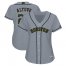 Houston Astros #27 Jose Altuve Grey 2018 Memorial Day Cool Base Womens Stitched MLB Jersey