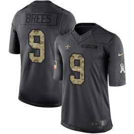 Nike New Orleans Saints #9 Drew Brees Black Mens Stitched NFL Limited 2016 Salute To Service Jersey