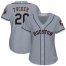 Houston Astros #20 Preston Tucker Grey Road Womens Stitched MLB Jersey