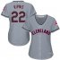 Cleveland Indians #22 Jason Kipnis Grey Womens Road Stitched MLB Jersey