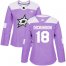 Adidas Dallas Stars #18 Jason Dickinson Purple Authentic Fights Cancer Womens Stitched NHL Jersey