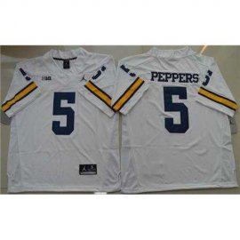 Michigan Wolverines #5 Jabrill Peppers White Stitched NCAA Jersey