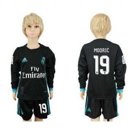 Real Madrid #19 Modric Sec Away Long Sleeves Kid Soccer Club Jersey