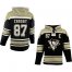 Pittsburgh Penguins #87 Sidney Crosby Black Sawyer Hooded Sweatshirt Stitched NHL Jersey