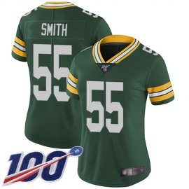 Nike Green Bay Packers #55 ZaDarius Smith Green Team Color Womens Stitched NFL 100th Season Vapor Limited Jersey