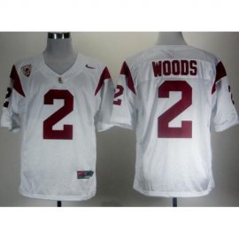 USC Trojans 2 Robert Woods White Pac-12 Patch College Football NCAA Jersey