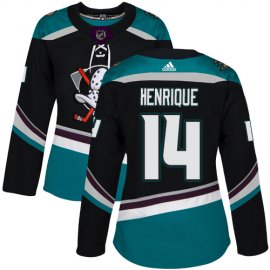Adidas Anaheim Ducks #14 Adam Henrique Black/Teal Alternate Authentic Womens Stitched NHL Jersey