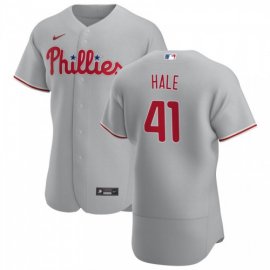 Philadelphia Phillies #41 David Hale Mens Nike Gray Road 2020 Authentic Player MLB Jersey