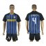 Inter Milan #4 J.Zanetti Home Soccer Club Jersey