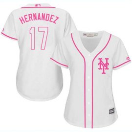 New York Mets #17 Keith Hernandez White/Pink Fashion Womens Stitched MLB Jersey