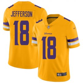 Nike Minnesota Vikings #18 Justin Jefferson Gold Mens Stitched NFL Limited Inverted Legend Jersey