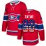 Adidas Montreal Canadiens #90 Tomas Tatar Red Home Authentic USA Flag Stitched Youth NHL Jersey