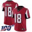 Nike Atlanta Falcons #18 Calvin Ridley Red Team Color Mens Stitched NFL 100th Season Vapor Limited Jersey