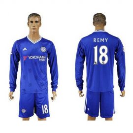 Chelsea #18 Remy Home Long Sleeves Soccer Club Jersey