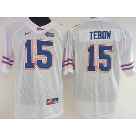 Womens Florida Gators #15 Tim Tebow White Stitched NCAA Jersey