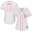 Boston Red Sox #10 David Price White/Pink Fashion Womens Stitched MLB Jersey