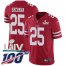 Nike San Francisco 49ers #25 Richard Sherman Red Super Bowl LIV 2020 Team Color Youth Stitched NFL 100th Season Vapor Limited Jersey