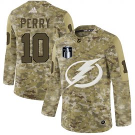 Adidas Tampa Bay Lightning #10 Corey Perry Camo 2022 Stanley Cup Final Patch Authentic Stitched NHL Jersey Mens