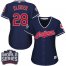 Cleveland Indians #28 Corey Kluber Navy Blue 2016 World Series Bound Womens Alternate Stitched MLB Jersey