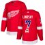 Adidas Detroit Red Wings #7 Ted Lindsay Red Home Authentic USA Flag Stitched NHL Jersey