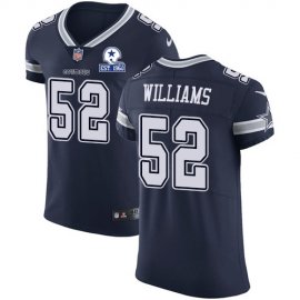 Nike Dallas Cowboys #52 Connor Williams Navy Blue Team Color Mens Stitched With Established In 1960 Patch NFL Vapor Untouchable Elite Jersey