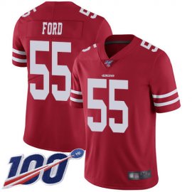 Nike San Francisco 49ers #55 Dee Ford Red Team Color Mens Stitched NFL 100th Season Vapor Limited Jersey