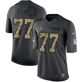 Nike New Orleans Saints #77 Willie Roaf Black Mens Stitched NFL Limited 2016 Salute To Service Jersey