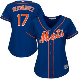 New York Mets #17 Keith Hernandez Blue Alternate Womens Stitched MLB Jersey
