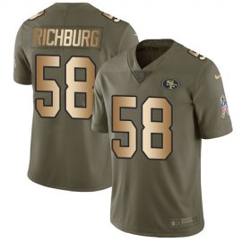 Nike San Francisco 49ers #58 Weston Richburg Olive/Gold Mens Stitched NFL Limited 2017 Salute To Service Jersey