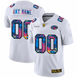 San Francisco 49ers Custom Mens White Nike Multi-Color 2020 NFL Crucial Catch Limited NFL Jersey