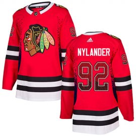 Adidas Chicago Blackhawks #92 Alexander Nylander Red Home Authentic Drift Fashion Stitched NHL Jersey