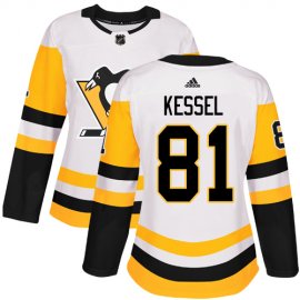 Adidas Pittsburgh Penguins #81 Phil Kessel White Road Authentic Womens Stitched NHL Jersey