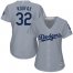 Los Angeles Dodgers #32 Sandy Koufax Grey Alternate Road Womens Stitched MLB Jersey