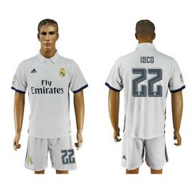 Real Madrid #22 Isco White Home Soccer Club Jersey