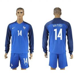 France #14 Matuidi Home Long Sleeves Soccer Country Jersey