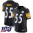 Nike Pittsburgh Steelers #55 Devin Bush Black Team Color Mens Stitched NFL 100th Season Vapor Limited Jersey