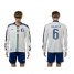 Italy #6 Baresi White Away Long Sleeves Soccer Country Jersey