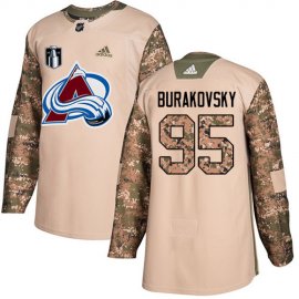 Adidas Colorado Avalanche #95 Andre Burakovsky Camo Authentic 2022 Stanley Cup Final Patch Veterans Day Stitched NHL Jersey Mens