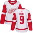 Adidas Detroit Red Wings #9 Gordie Howe White Road Authentic Womens Stitched NHL Jersey