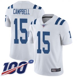Nike Indianapolis Colts #15 Parris Campbell White Mens Stitched NFL 100th Season Vapor Limited Jersey