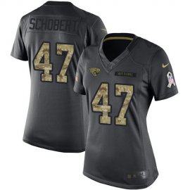 Nike Jacksonville Jaguars #47 Joe Schobert Black Womens Stitched NFL Limited 2016 Salute to Service Jersey