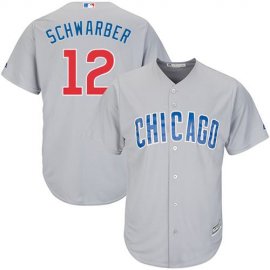Chicago Cubs #12 Kyle Schwarber Grey Road Stitched Youth MLB Jersey