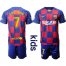 Barcelona #7 Coutinho Home Kid Soccer Club Jersey
