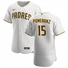 San Diego Padres #15 Drew Pomeranz Mens Nike White Brown Home 2020 Authentic Player Jersey