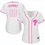 Philadelphia Phillies #20 Mike Schmidt White/Pink Fashion Womens Stitched MLB Jersey