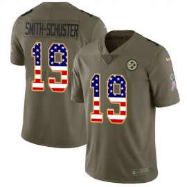 Nike Pittsburgh Steelers #19 JuJu Smith-Schuster Olive/USA Flag Youth Stitched NFL Limited 2017 Salute to Service Jersey