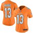 Nike Miami Dolphins #13 Dan Marino Orange Womens Stitched NFL Limited Rush Jersey
