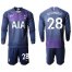 Tottenham Hotspur #28 Ndombele Away Long Sleeves Soccer Club Jersey