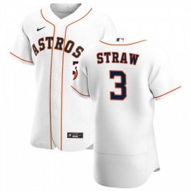 Houston Astros #3 Myles Straw Mens Nike White Home 2020 Authentic Player MLB Jersey