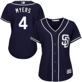 San Diego Padres #4 Wil Myers Navy Blue Alternate Womens Stitched MLB Jersey